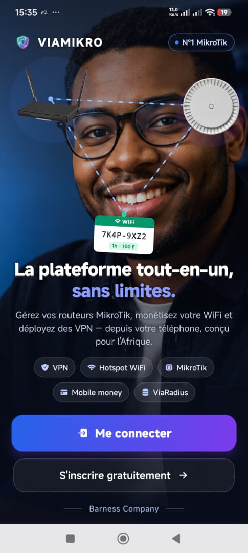 Application Viamikro — Connexion